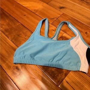 Nike Light Blue and White Sports Bra